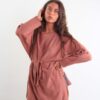 MAGLIA LUNGA CON CINTURA - Moka, TU