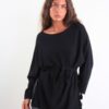 MAGLIA LUNGA CON CINTURA - Nero, TU