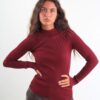 MAGLIA A COSTE CON COLLO ALTO E TRASPARENZE - Bordeaux, TU