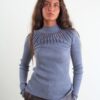 MAGLIA A COSTE CON COLLO ALTO E TRASPARENZE - Grey, TU