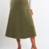 GONNA IN MAGLIA A COSTE - Verde olive, TU