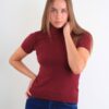 MAGLIA A MANICHE CORTE CON COLLO ALTO - Bordeaux, TU
