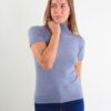 MAGLIA A MANICHE CORTE CON COLLO ALTO - Grigio, TU