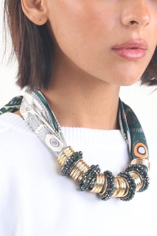 COLLANA FOULARD CON ANELLI LUMINOSI