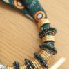 COLLANA FOULARD CON ANELLI LUMINOSI - Verde, TU