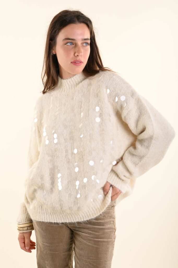 MAGLIONCINO CON MAXI PAILLETTES 