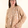 MAGLIONCINO CON MAXI PAILLETTES - Beige, TU