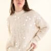 MAGLIONCINO CON MAXI PAILLETTES - Panna, TU