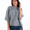 MAGLIONE OVER CON MANICHE A 3/4 - Grigio, TU