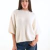 MAGLIONE OVER CON MANICHE A 3/4 - Panna, TU