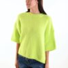 MAGLIONE OVER CON MANICHE A 3/4 - Verde acido, TU