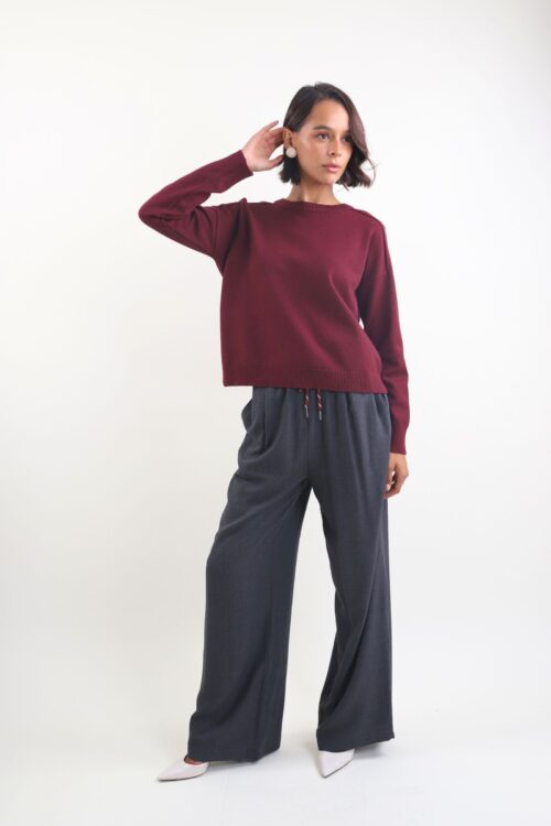 Alternative view of PANTALONI CON CORDONCINO A CONTRASTO