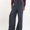 PANTALONI CON CORDONCINO A CONTRASTO - Grigio scuro, S