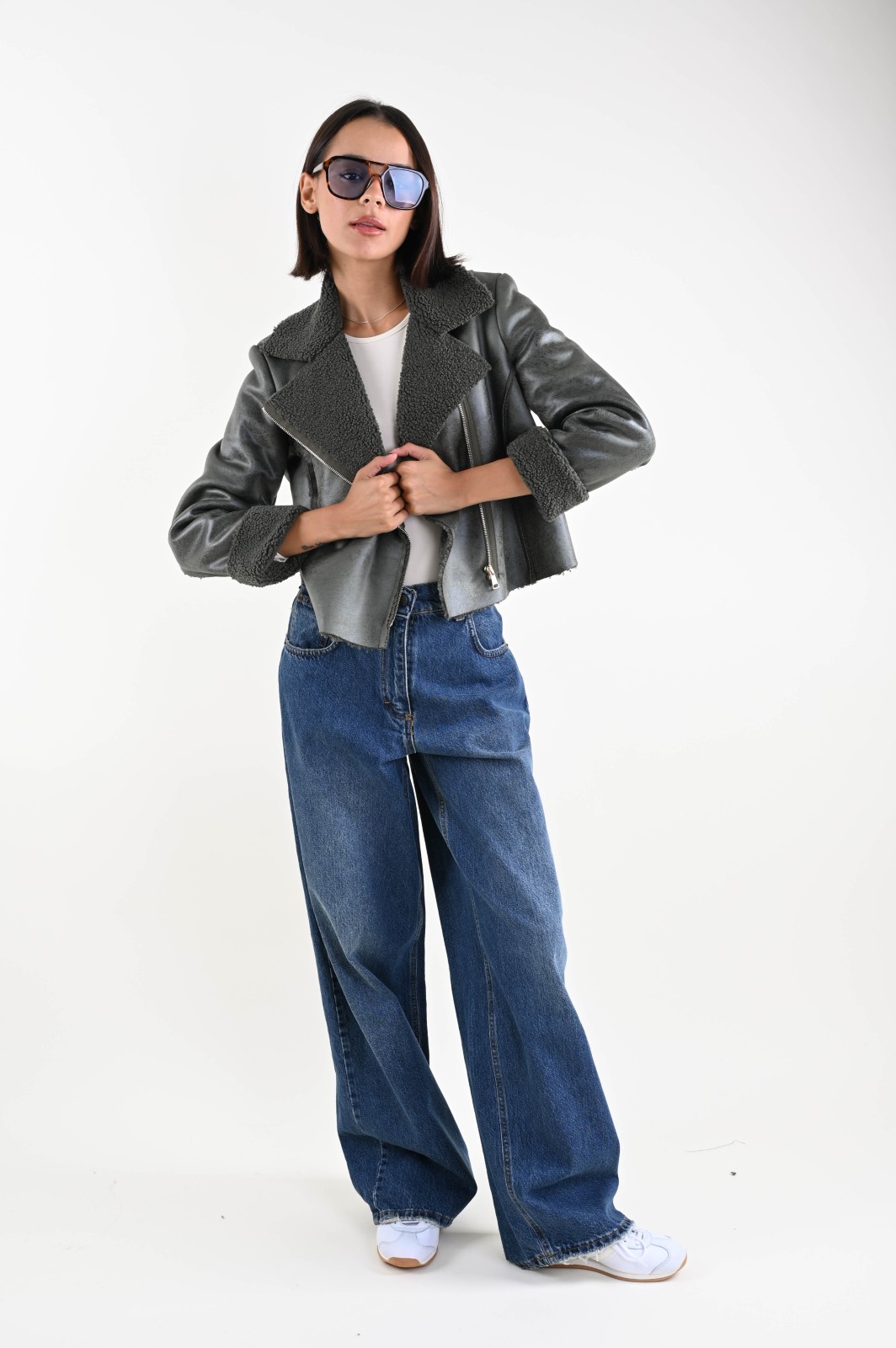 SHEARLING CORTO IN ECOPELLE – Bild 5