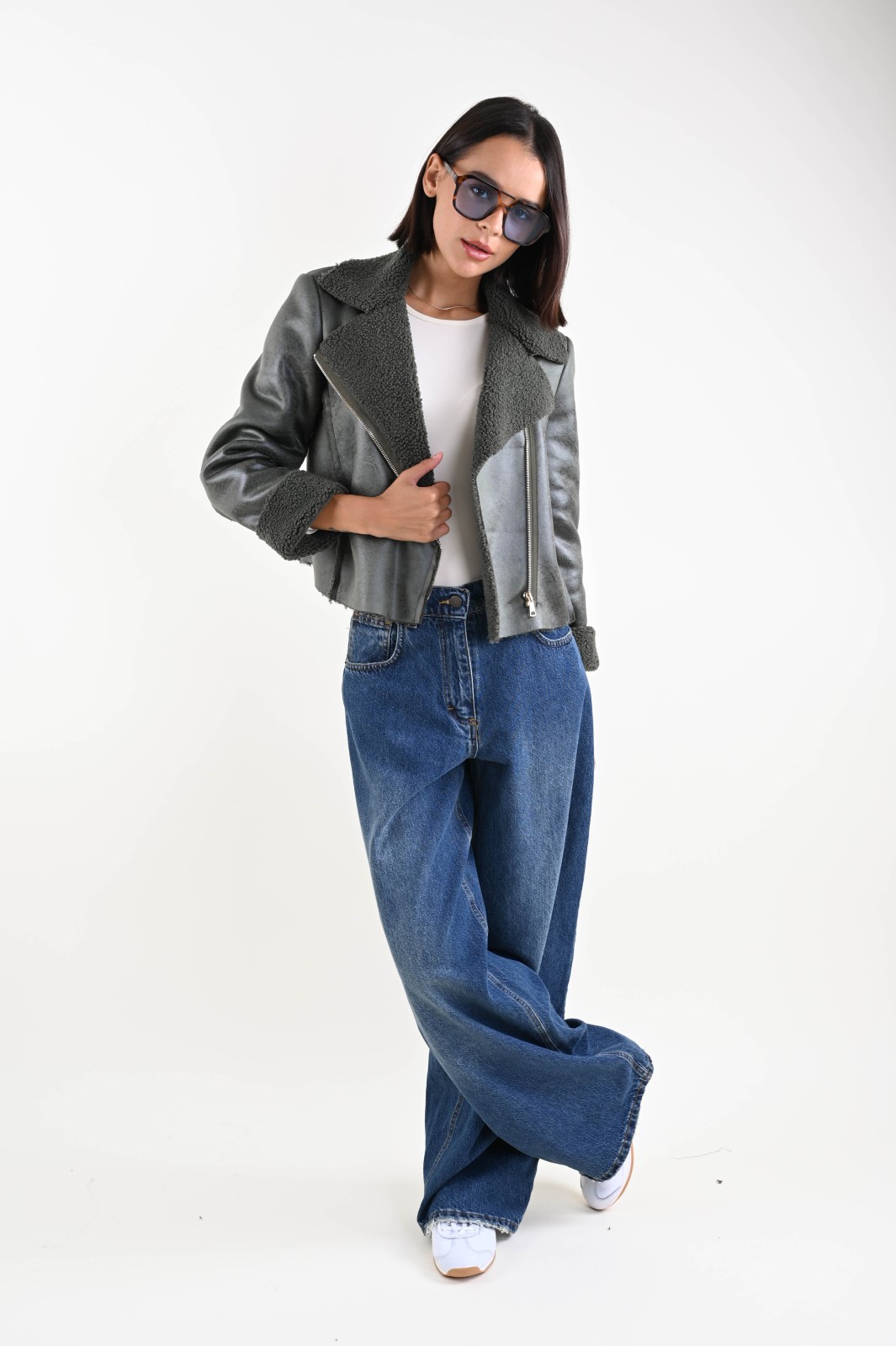 SHEARLING CORTO IN ECOPELLE – Bild 4