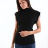TOP CON MANICHE AD ALETTA - Nero, M