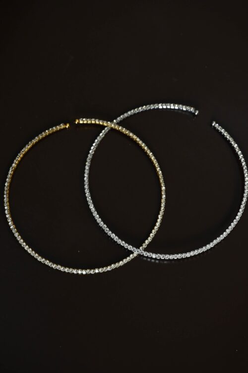 Alternative view of COLLANA IN ACCIAIO CON STRASS LUMINOSI