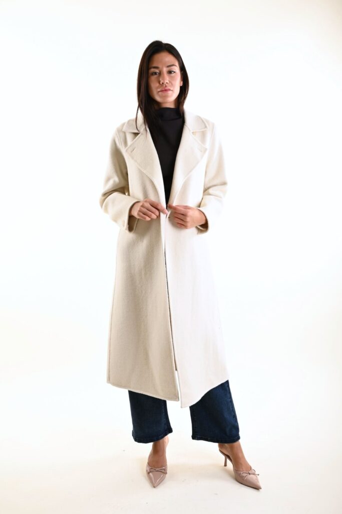 CAPPOTTO DOPPIOPETTO IN LANA - Cream, M 