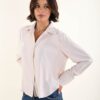 CAMICIA CON BOTTONI IN TESSUTO FLUIDO - Lana, M