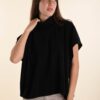 PONCHO IN MAGLIA A COLLO ALTO - Nero, TU