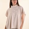 PONCHO IN MAGLIA A COLLO ALTO - Panna, TU