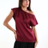 BLUSA SATIN CON SPALLA SCESA - Bordeaux, TU