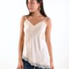 TOP SATINATO CON PIZZO E SPALLINE SOTTILI - Lana, TU