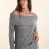 MAGLIA CON SCOLLO ALLA BARDOT - Grigio, TU