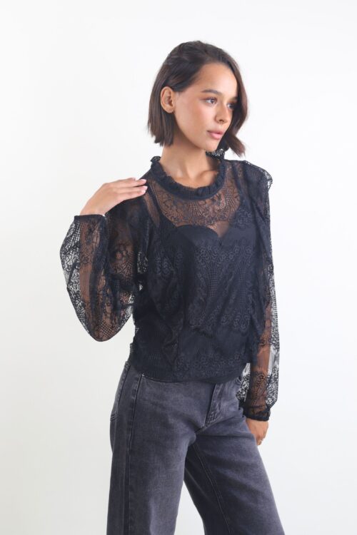 Alternative view of BLUSA DONNA IN PIZZO