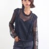 BLUSA DONNA IN PIZZO - Nero, TU