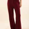 PANTALONI IN MAGLIA CON TASCHE E PASSANTI - Bordeaux, TU
