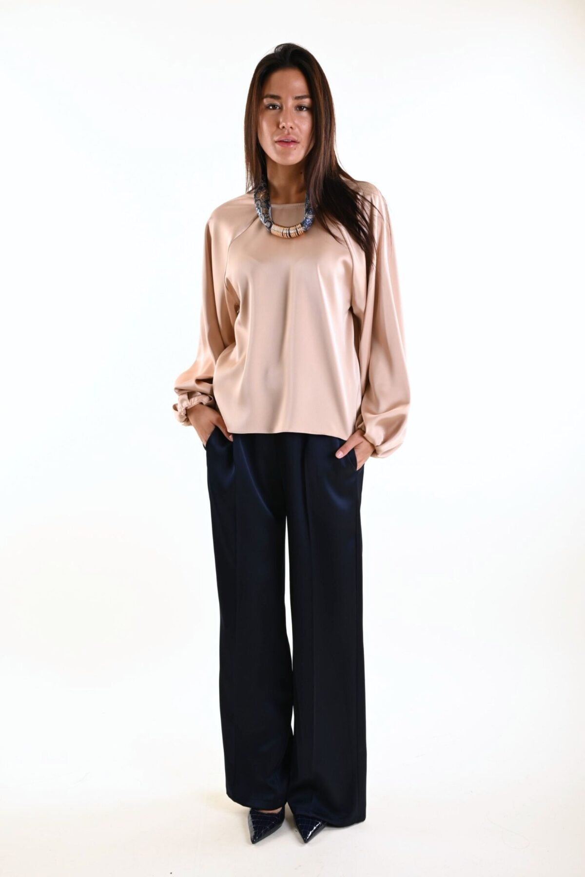 PANTALONI A PALAZZO SATIN