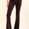 PANTALONI PUNTO MILANO ADERENTI CON CUCITURA A VISTA - Bordeaux, L