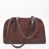 BORSA A SPALLA IN SUEDE CON DETTAGLI IN SIMILPELLE - Choco, TU