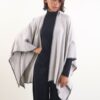 MANTELLA IN MAGLIA CON PROFILO A CONTRASTO - Beige, TU