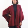 MANTELLA IN MAGLIA CON PROFILO A CONTRASTO - Bordeaux, TU