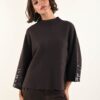 MAGLIA CON MANICHE DECORATE DA PAILLETTES - Moro, TU