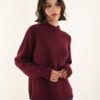 MAGLIONE CON COLLO LAVORATO A COSTE - Bordeaux, TU