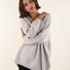 MAGLIONE SCOLLO A V - Beige, TU