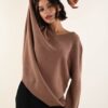 MAGLIONE SCOLLO A V - Moka, TU