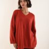 MAGLIONE SCOLLO A V - Ruggine, TU