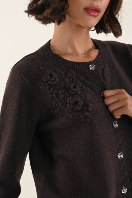 Alternative view of CARDIGAN CON RICAMO FLOREALE