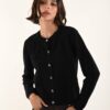 CARDIGAN CON RICAMO FLOREALE - Nero, TU