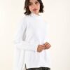 MAGLIONE A COLLO ALTO DAL TAGLIO ASIMMETRICO - Panna, TU