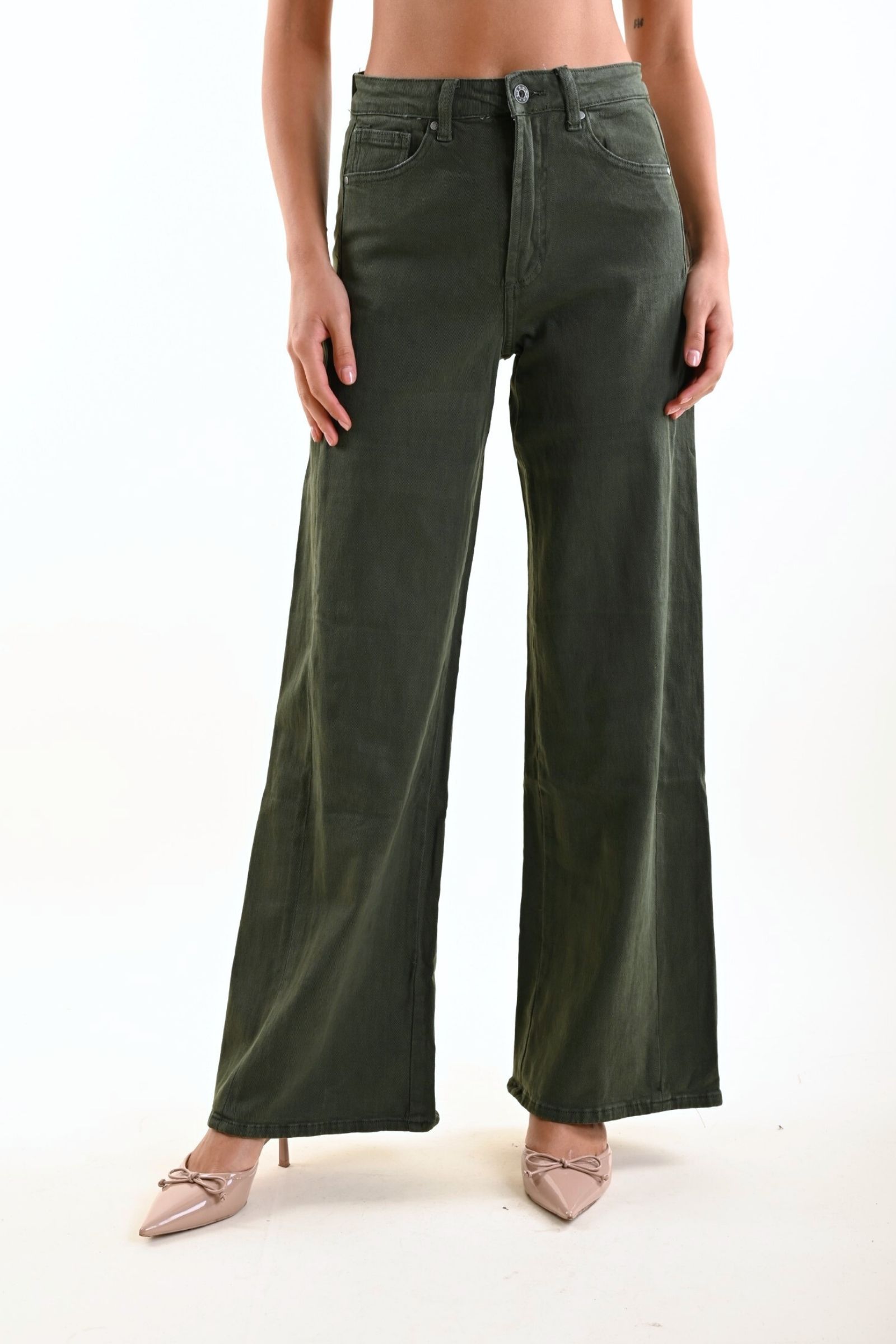 O172297-90_VERDE-KHAKI JEANS COLORATI - Khakigrün, M