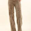 PANTALONI IN VELLUTO A COSTE - Beige, XS