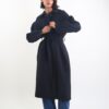 CAPPOTTO CON COLLETTO E CINTURA IN MISTO LANA - Nero, L