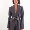 GIACCA IN CINIGLIA CON CINTURA - Grigio, S