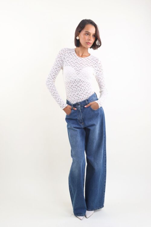 Alternative view of MAGLIA A MANICHE LUNGHE IN PIZZO