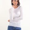 MAGLIA A MANICHE LUNGHE IN PIZZO - Burro, TU